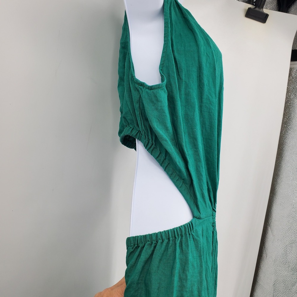 The Drop Women's Green 100% Linen Cutout Ring Detail Midi Dress XL Resort Lagen - Picture 4 of 16